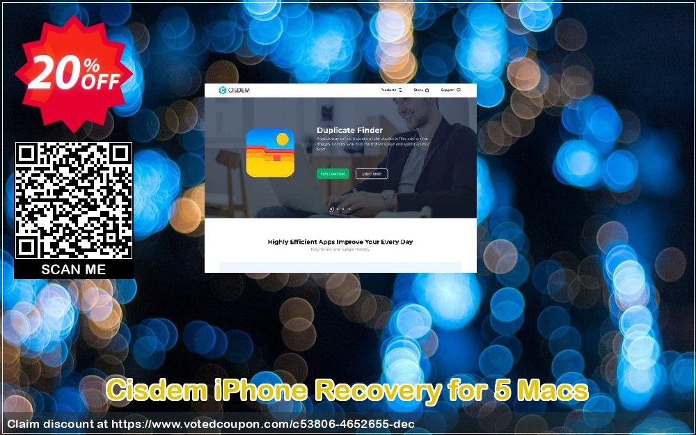 Cisdem iPhone Recovery for 5 MACs Coupon, discount Cisdem iPhoneRecovery for Mac - 1 Year License for 5 Macs excellent deals code 2024. Promotion: excellent deals code of Cisdem iPhoneRecovery for Mac - 1 Year License for 5 Macs 2024