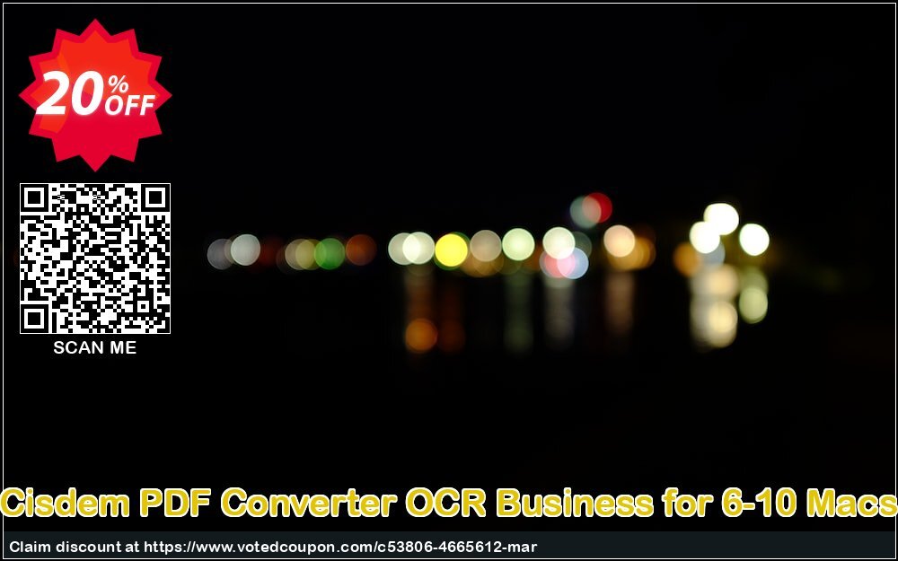 Cisdem PDF Converter OCR Business for 6-10 MACs Coupon, discount Cisdem PDFConverterOCR for Mac - Business license for 6-10 Macs big deals code 2024. Promotion: big deals code of Cisdem PDFConverterOCR for Mac - Business license for 6-10 Macs 2024