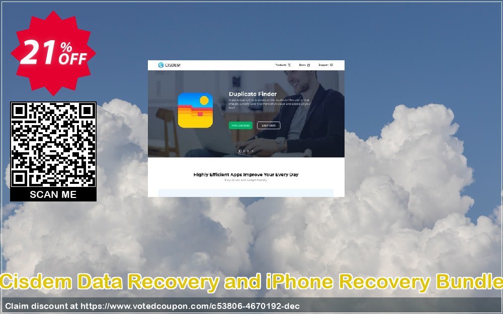 Cisdem Data Recovery and iPhone Recovery Bundle Coupon, discount Cisdem Data Recovery and iPhone Recovery Bundle for Mac exclusive discount code 2024. Promotion: exclusive discount code of Cisdem Data Recovery and iPhone Recovery Bundle for Mac 2024