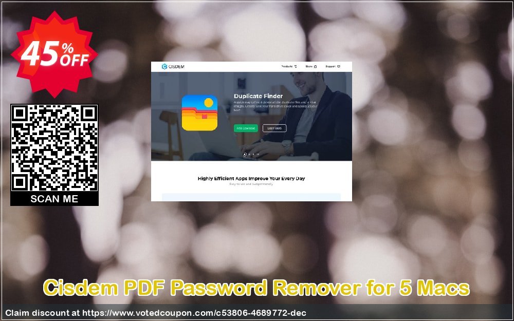 Cisdem PDF Password Remover for 5 MACs Coupon Code May 2024, 45% OFF - VotedCoupon