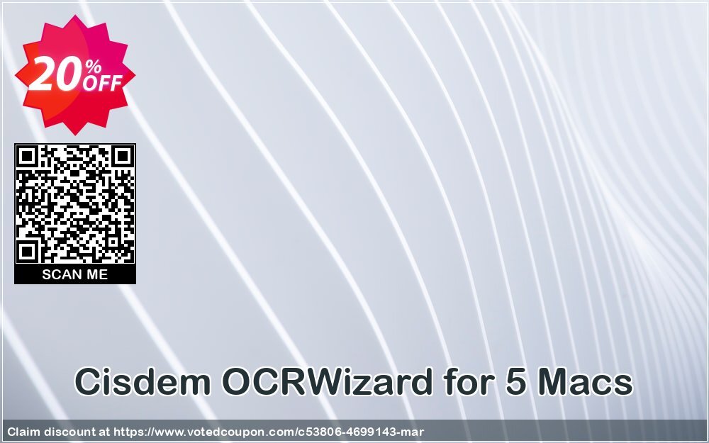 Cisdem OCRWizard for 5 MACs Coupon, discount Cisdem OCRWizard for Mac - License for 5 Macs big discounts code 2024. Promotion: big discounts code of Cisdem OCRWizard for Mac - License for 5 Macs 2024