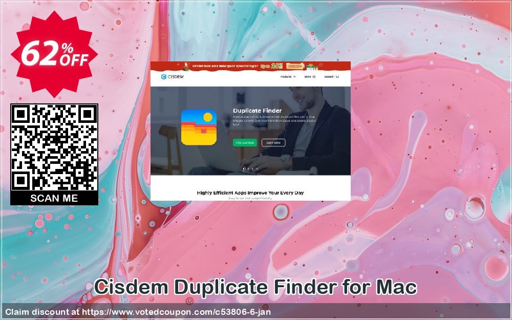 Cisdem Duplicate Finder for MAC Coupon, discount Cisdem DuplicateFinder for Mac - Lifetime License awesome discount code 2024. Promotion: Promo code of Cisdem.com