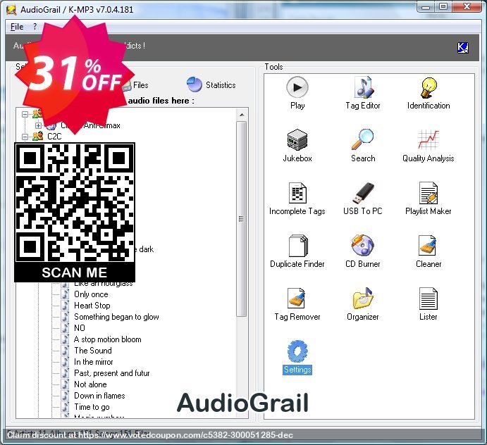 AudioGrail Coupon, discount 30% OFF AudioGrail, verified. Promotion: Awesome promo code of AudioGrail, tested & approved