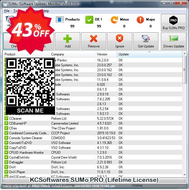 KCSoftwares SUMo PRO, Lifetime Plan  Coupon, discount 30% OFF SUMo PRO (Lifetime License), verified. Promotion: Awesome promo code of SUMo PRO (Lifetime License), tested & approved