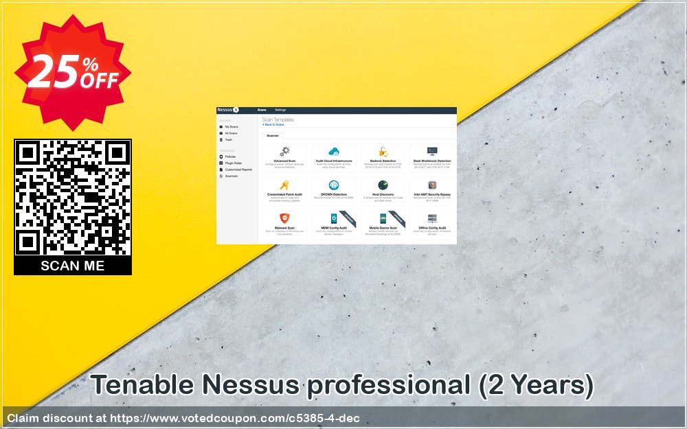 Tenable Nessus professional, 2 Years  Coupon, discount 20% OFF Tenable Nessus professional, verified. Promotion: Stunning sales code of Tenable Nessus professional, tested & approved