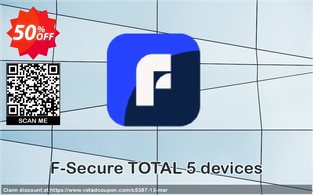 F-Secure TOTAL 5 devices Coupon, discount 50% OFF F-Secure TOTAL 5 devices, verified. Promotion: Imposing offer code of F-Secure TOTAL 5 devices, tested & approved