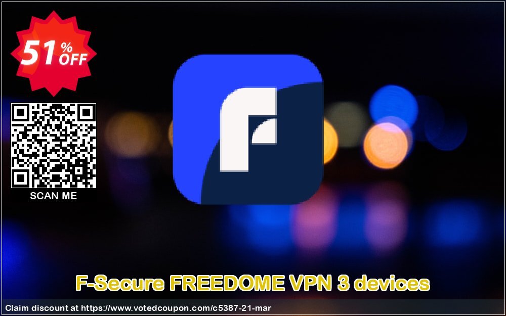 F-Secure FREEDOME VPN 3 devices Coupon Code May 2024, 51% OFF - VotedCoupon