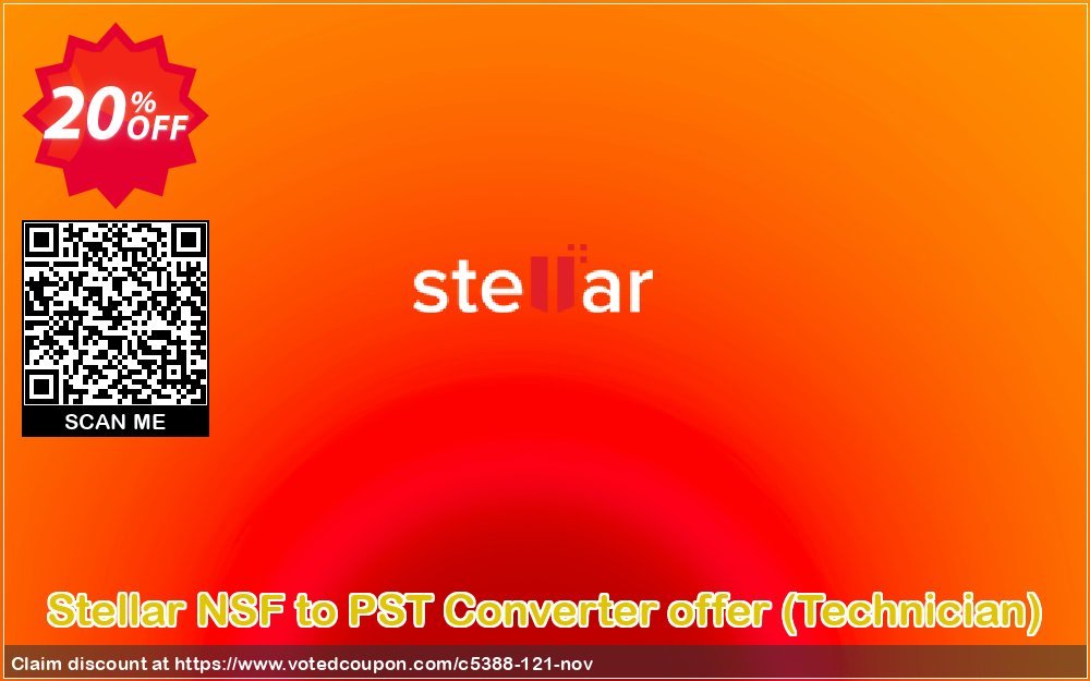 Stellar NSF to PST Converter offer, Technician  Coupon, discount Stellar Converter for NSF -Technician [1 Year Subscription] awesome deals code 2024. Promotion: NVC Exclusive Coupon