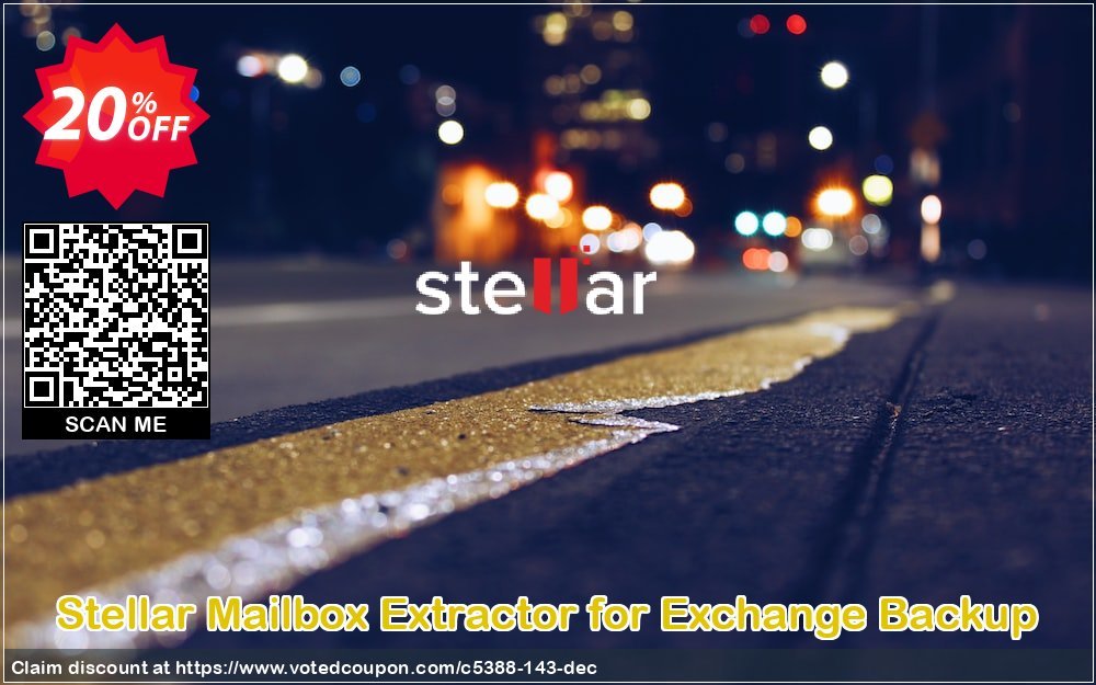 Stellar Mailbox Extractor for Exchange Backup Coupon, discount Stellar Mailbox Extractor for Exchange Backup formidable promotions code 2024. Promotion: NVC Exclusive Coupon