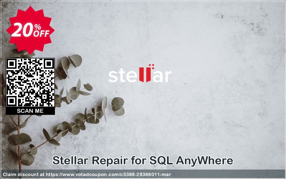 Stellar Repair for SQL AnyWhere Coupon, discount Stellar Repair for SQL AnyWhere Special offer code 2024. Promotion: Special offer code of Stellar Repair for SQL AnyWhere 2024