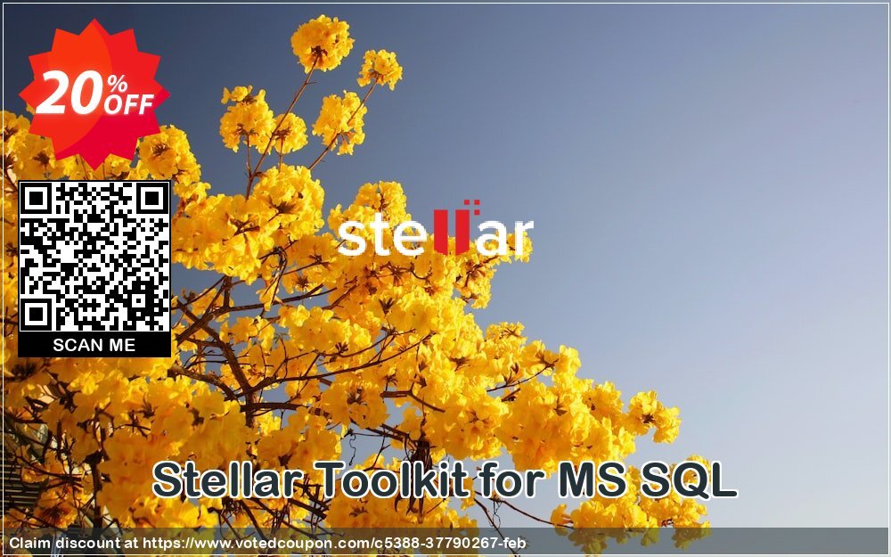 Stellar Toolkit for MS SQL Coupon, discount 55% OFF Stellar Toolkit for MS SQL, verified. Promotion: Stirring discount code of Stellar Toolkit for MS SQL, tested & approved