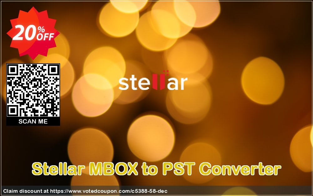 Stellar MBOX to PST Converter Coupon, discount Stellar Converter for MBOX amazing promo code 2023. Promotion: NVC Exclusive Coupon