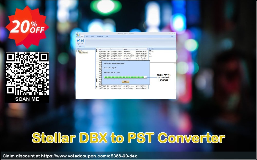 Stellar DBX to PST Converter Coupon, discount Stellar Converter for DBX [1 Year Subscription] awesome sales code 2023. Promotion: NVC Exclusive Coupon