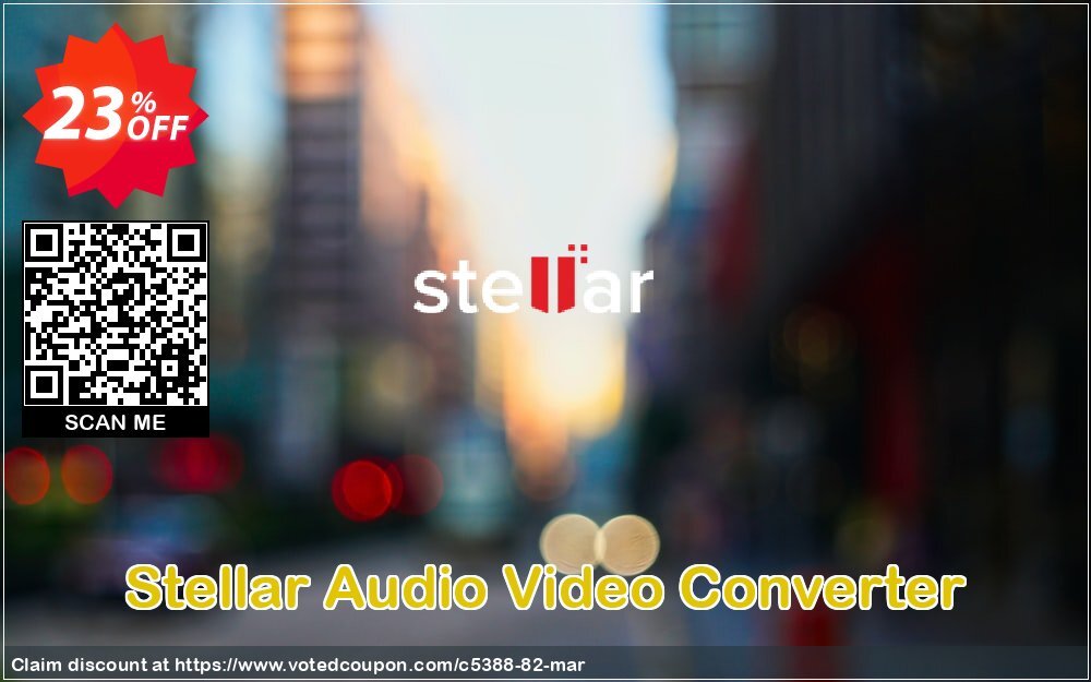 Stellar Audio Video Converter Coupon, discount Stellar Converter for Audio Video excellent promotions code 2024. Promotion: NVC Exclusive Coupon