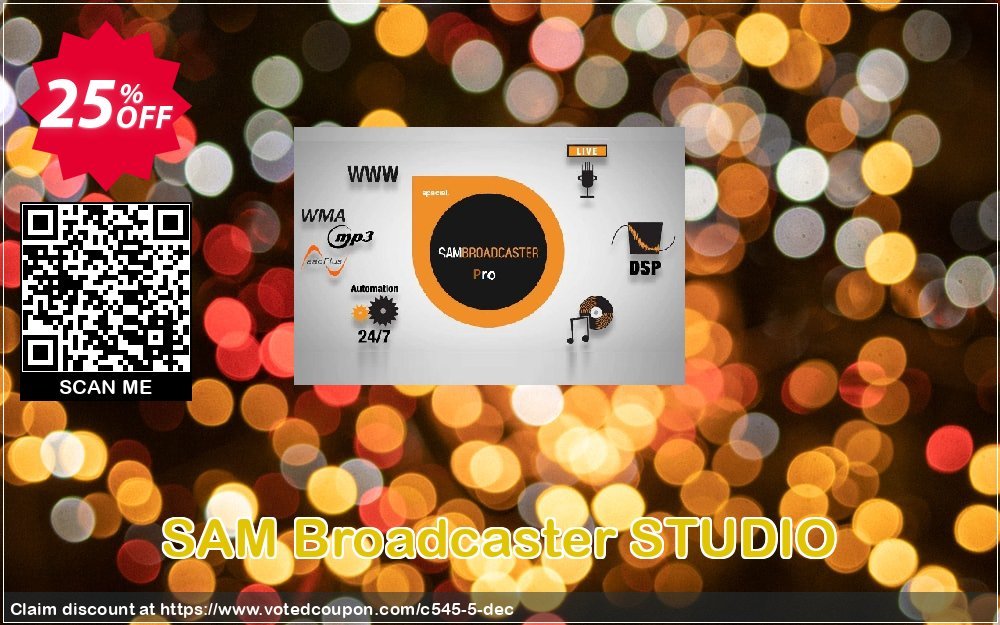 SAM Broadcaster STUDIO Coupon, discount 25% OFF SAM Broadcaster STUDIO, verified. Promotion: Amazing promo code of SAM Broadcaster STUDIO, tested & approved