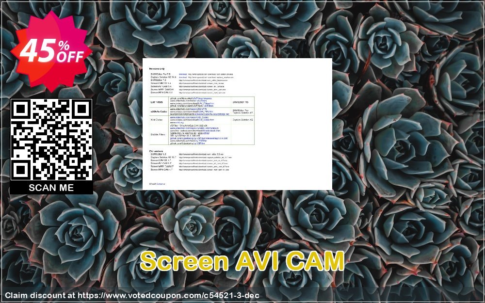 Screen AVI CAM Coupon, discount Coupon SProsoft. Promotion: Coupon CAM 3 PCs