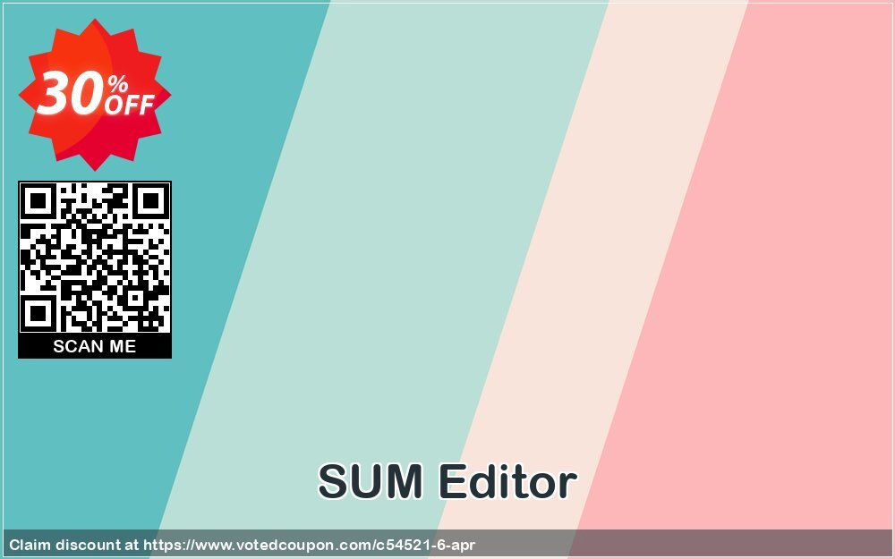 SUM Editor Coupon, discount Coupon SProsoft. Promotion: Coupon SUME 3 PCs