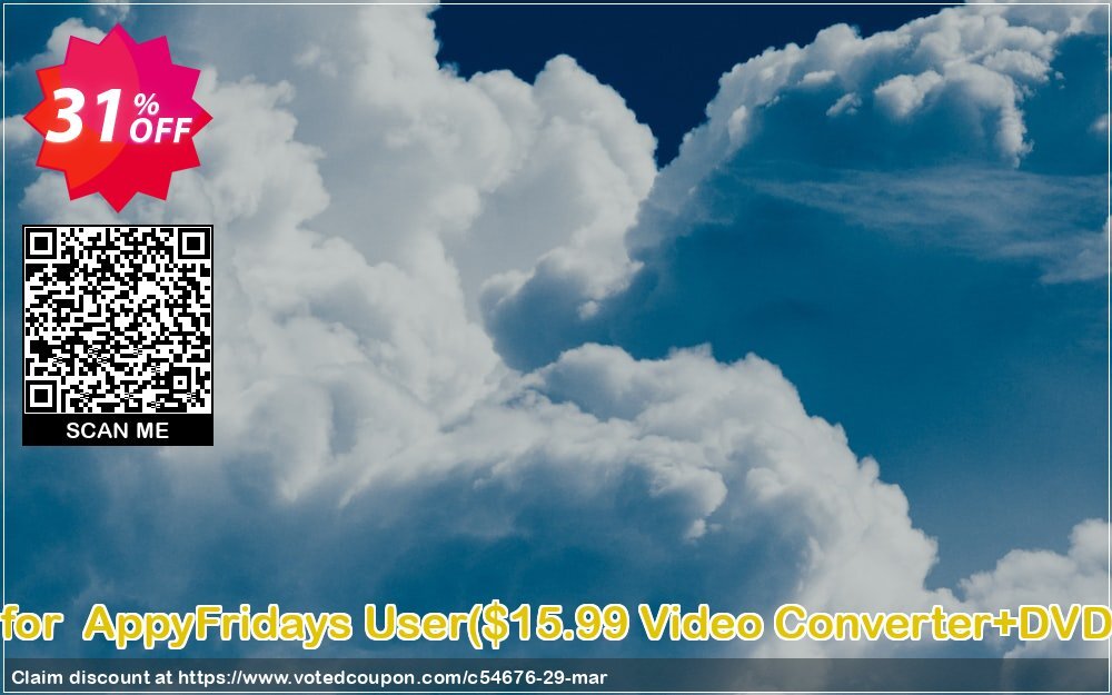 Discount Bundle for  AppyFridays User, $15.99 Video Converter+DVD Creator for MAC  Coupon, discount Adoreshare offer 54676. Promotion: Adoreshare coupon code 54676