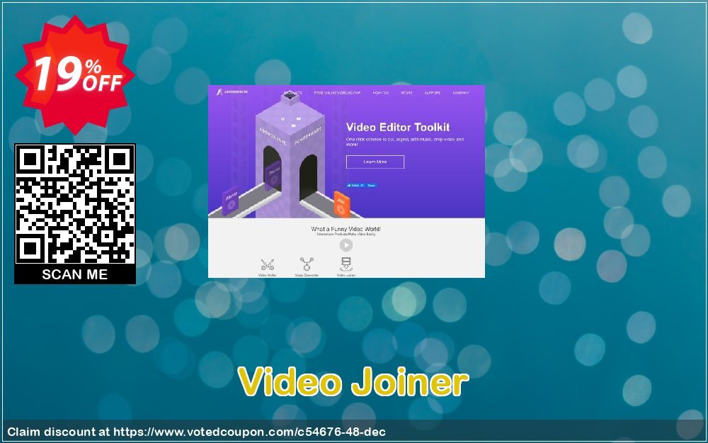 Video Joiner Coupon, discount Adoreshare offer 54676. Promotion: Adoreshare coupon code 54676