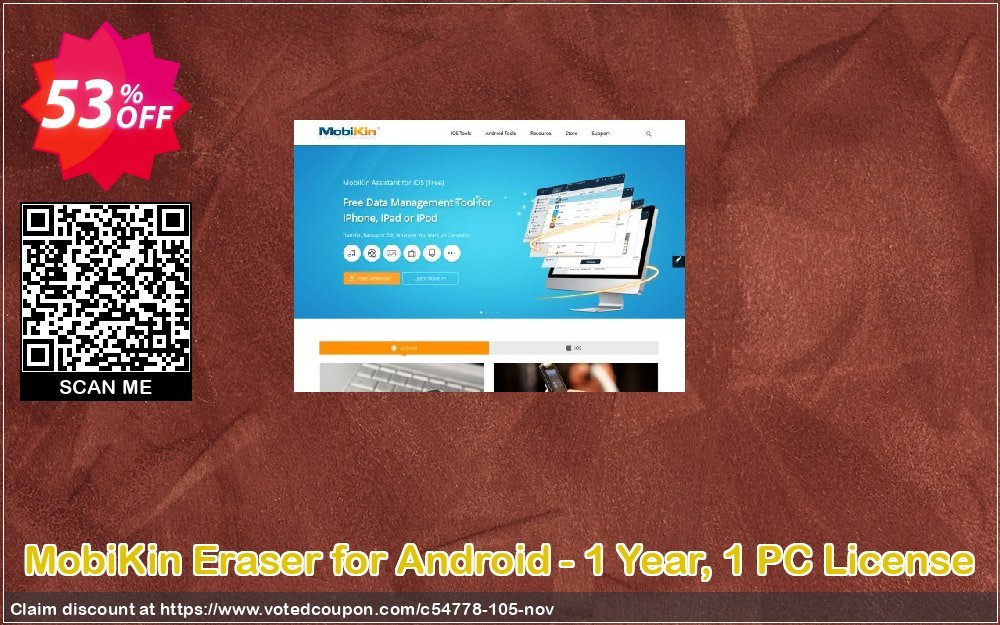 MobiKin Eraser for Android - Yearly, 1 PC Plan Coupon, discount 50% OFF. Promotion: 