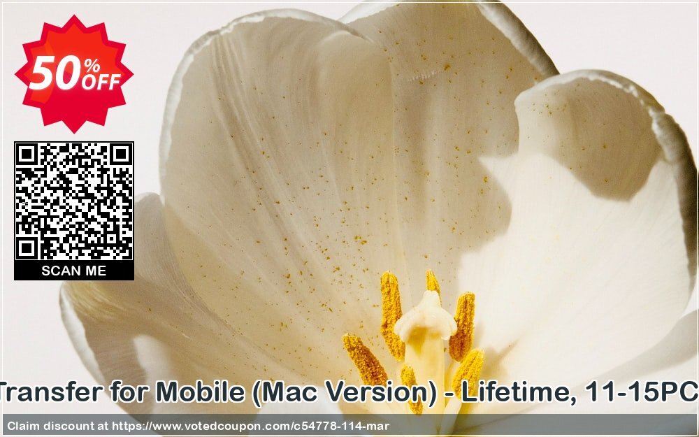 MobiKin Transfer for Mobile, MAC Version - Lifetime, 11-15PCs Plan Coupon, discount 50% OFF. Promotion: