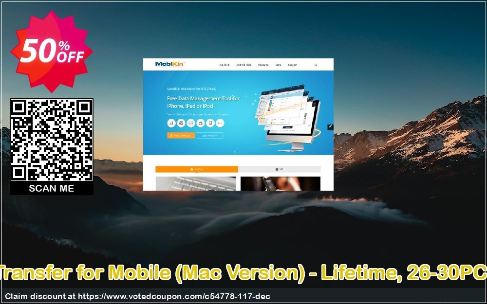 MobiKin Transfer for Mobile, MAC Version - Lifetime, 26-30PCs Plan voted-on promotion codes
