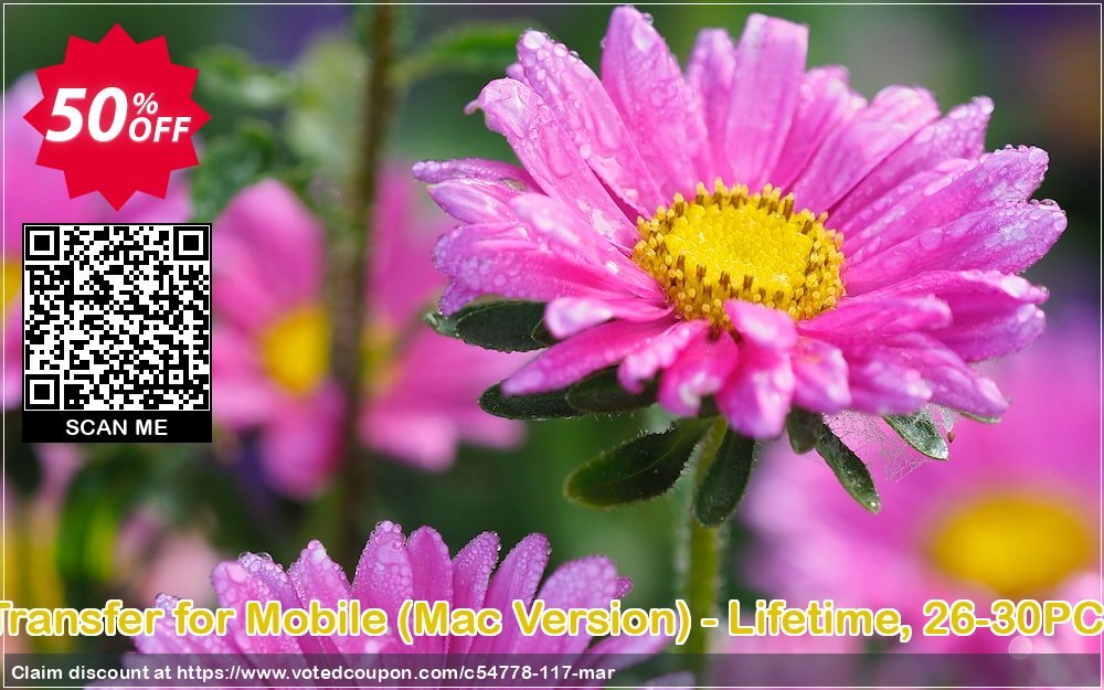 MobiKin Transfer for Mobile, MAC Version - Lifetime, 26-30PCs Plan voted-on promotion codes