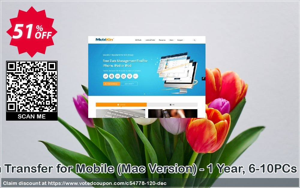 MobiKin Transfer for Mobile, MAC Version - Yearly, 6-10PCs Plan voted-on promotion codes