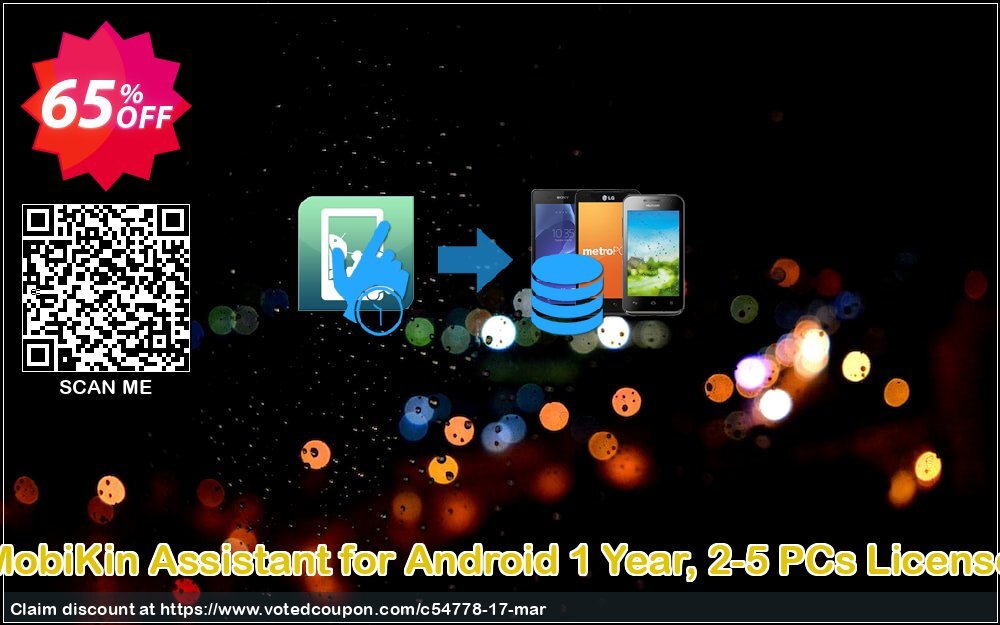 MobiKin Assistant for Android Yearly, 2-5 PCs Plan Coupon, discount 50% OFF. Promotion: 