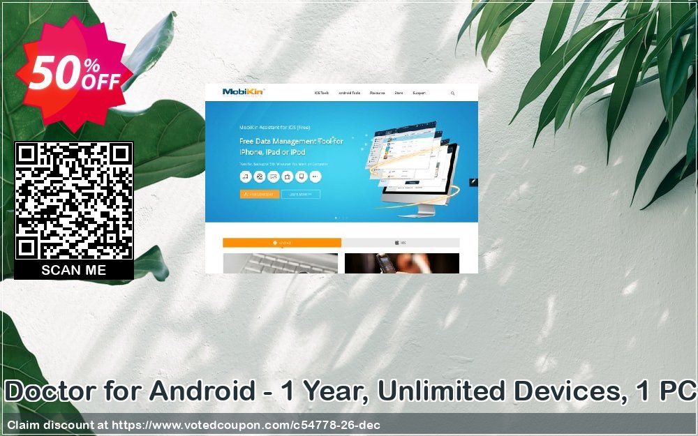 MobiKin Doctor for Android - Yearly, Unlimited Devices, 1 PC Plan Coupon, discount 50% OFF. Promotion: 