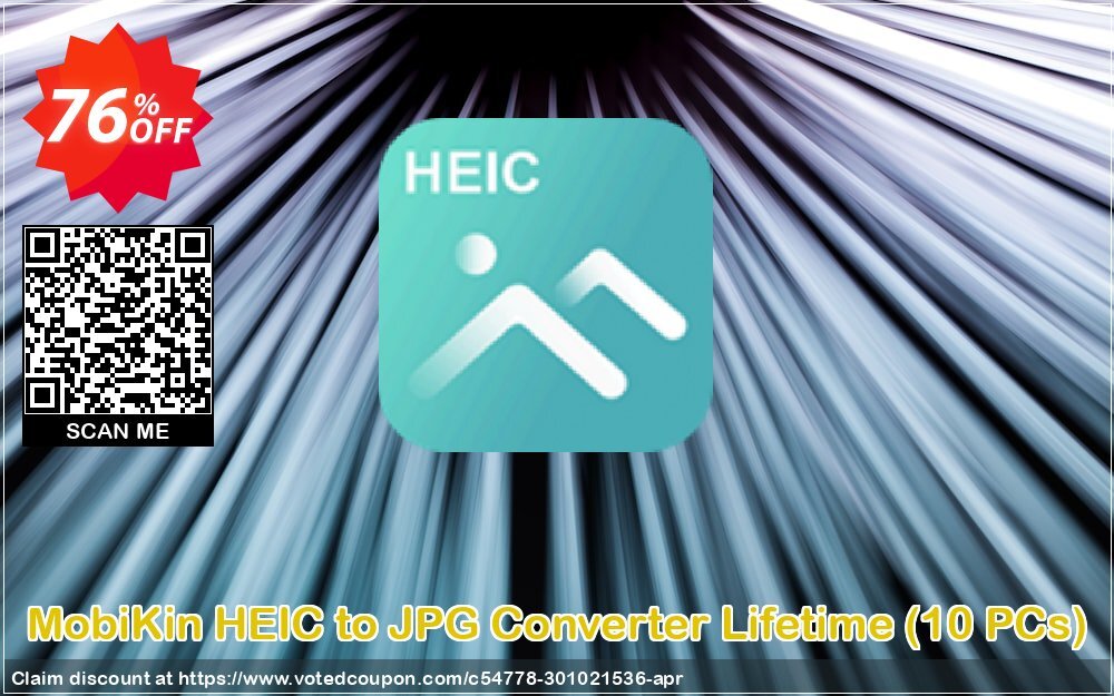 MobiKin HEIC to JPG Converter Lifetime, 10 PCs  Coupon, discount 80% OFF MobiKin HEIC to JPG Converter Lifetime (10 PCs), verified. Promotion: Awful deals code of MobiKin HEIC to JPG Converter Lifetime (10 PCs), tested & approved