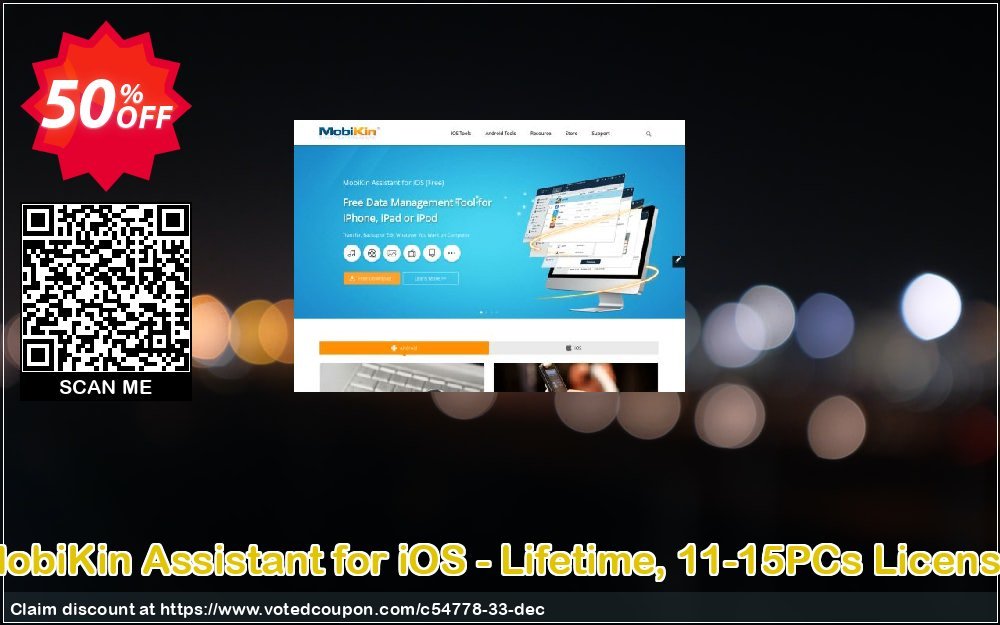 MobiKin Assistant for iOS - Lifetime, 11-15PCs Plan Coupon, discount 50% OFF. Promotion: 