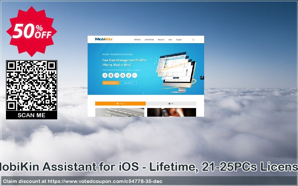 MobiKin Assistant for iOS - Lifetime, 21-25PCs Plan Coupon, discount 50% OFF. Promotion: 