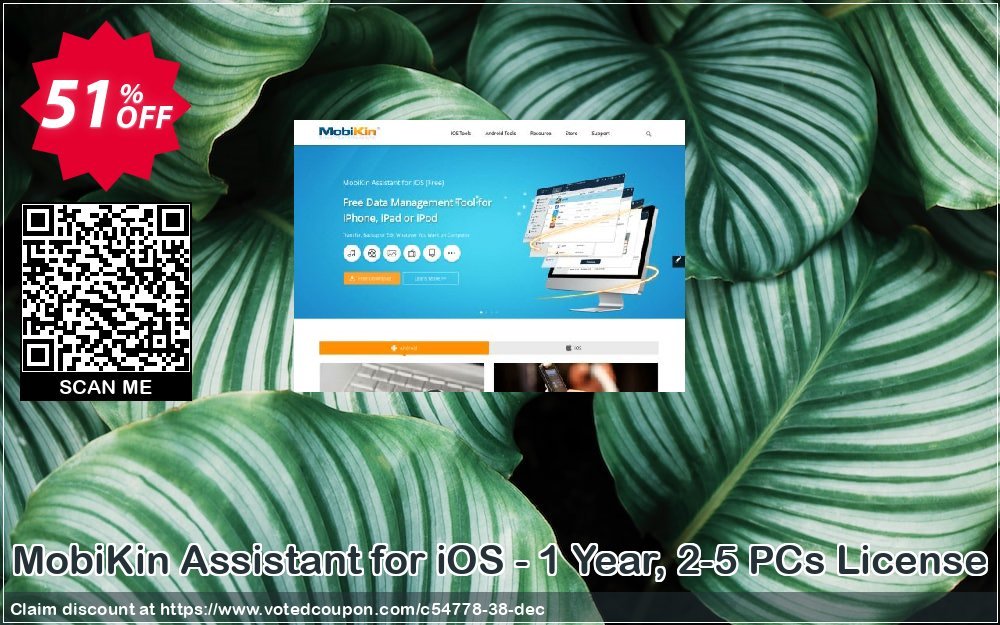 MobiKin Assistant for iOS - Yearly, 2-5 PCs Plan Coupon, discount 50% OFF. Promotion: 