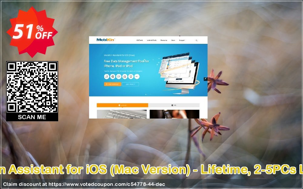 MobiKin Assistant for iOS, MAC Version - Lifetime, 2-5PCs Plan Coupon, discount 50% OFF. Promotion: 