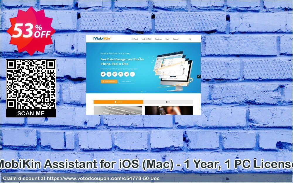 MobiKin Assistant for iOS, MAC - Yearly, 1 PC Plan Coupon, discount 50% OFF. Promotion: 