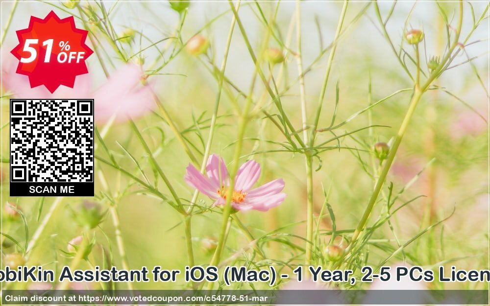 MobiKin Assistant for iOS, MAC - Yearly, 2-5 PCs Plan Coupon, discount 50% OFF. Promotion: 