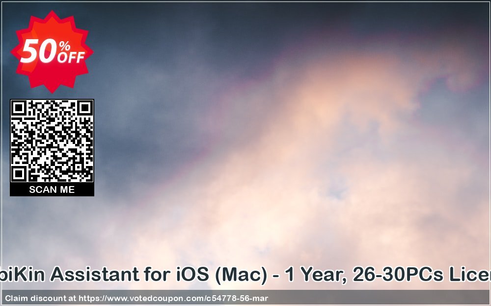 MobiKin Assistant for iOS, MAC - Yearly, 26-30PCs Plan Coupon, discount 50% OFF. Promotion: 