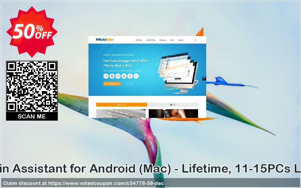 MobiKin Assistant for Android, MAC - Lifetime, 11-15PCs Plan Coupon, discount 50% OFF. Promotion: 