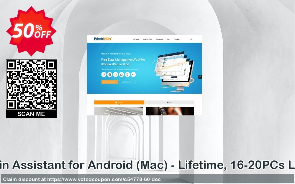 MobiKin Assistant for Android, MAC - Lifetime, 16-20PCs Plan Coupon, discount 50% OFF. Promotion: 