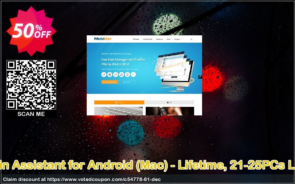 MobiKin Assistant for Android, MAC - Lifetime, 21-25PCs Plan Coupon, discount 50% OFF. Promotion: 