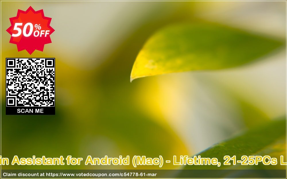 MobiKin Assistant for Android, MAC - Lifetime, 21-25PCs Plan Coupon, discount 50% OFF. Promotion: 