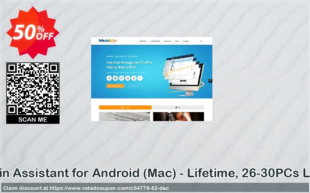 MobiKin Assistant for Android, MAC - Lifetime, 26-30PCs Plan Coupon, discount 50% OFF. Promotion: 