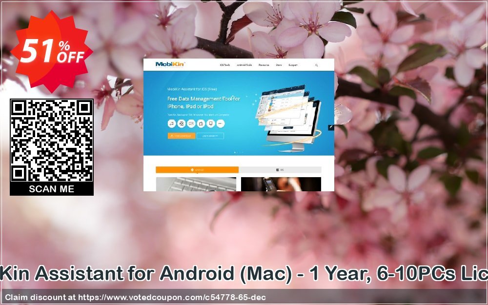 MobiKin Assistant for Android, MAC - Yearly, 6-10PCs Plan Coupon, discount 50% OFF. Promotion: 