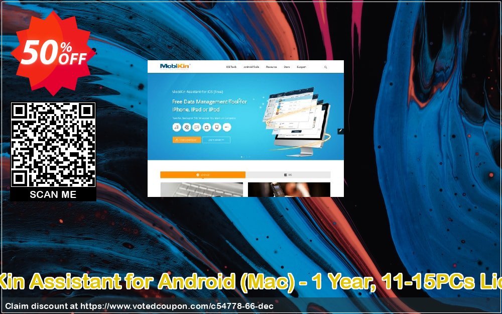 MobiKin Assistant for Android, MAC - Yearly, 11-15PCs Plan Coupon, discount 50% OFF. Promotion: 
