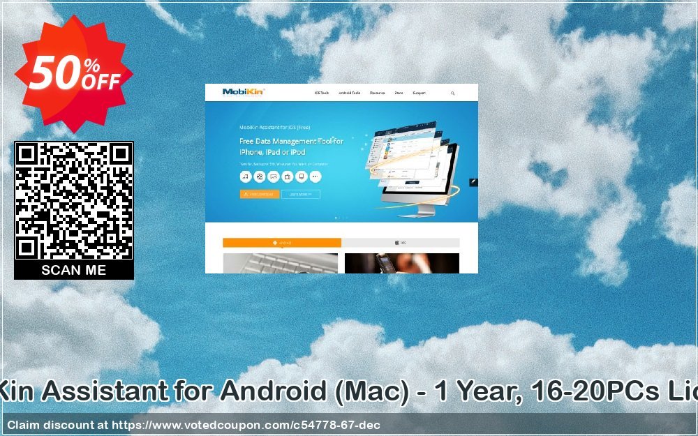 MobiKin Assistant for Android, MAC - Yearly, 16-20PCs Plan Coupon, discount 50% OFF. Promotion: 