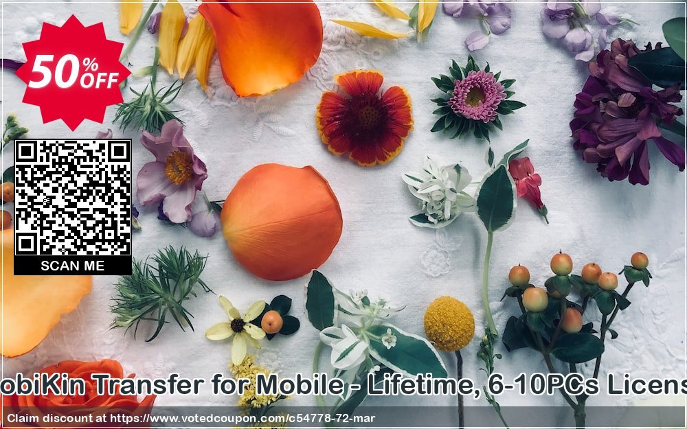 MobiKin Transfer for Mobile - Lifetime, 6-10PCs Plan Coupon, discount 50% OFF. Promotion: 