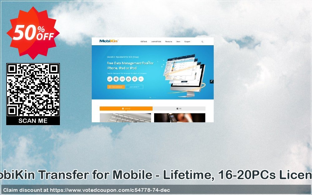 MobiKin Transfer for Mobile - Lifetime, 16-20PCs Plan Coupon, discount 50% OFF. Promotion: 