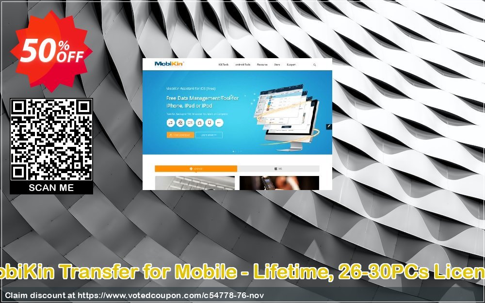 MobiKin Transfer for Mobile - Lifetime, 26-30PCs Plan Coupon, discount 50% OFF. Promotion: 
