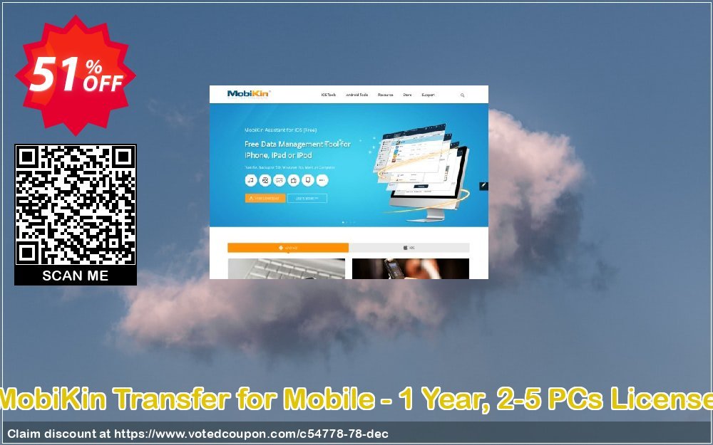 MobiKin Transfer for Mobile - Yearly, 2-5 PCs Plan Coupon, discount 50% OFF. Promotion: 